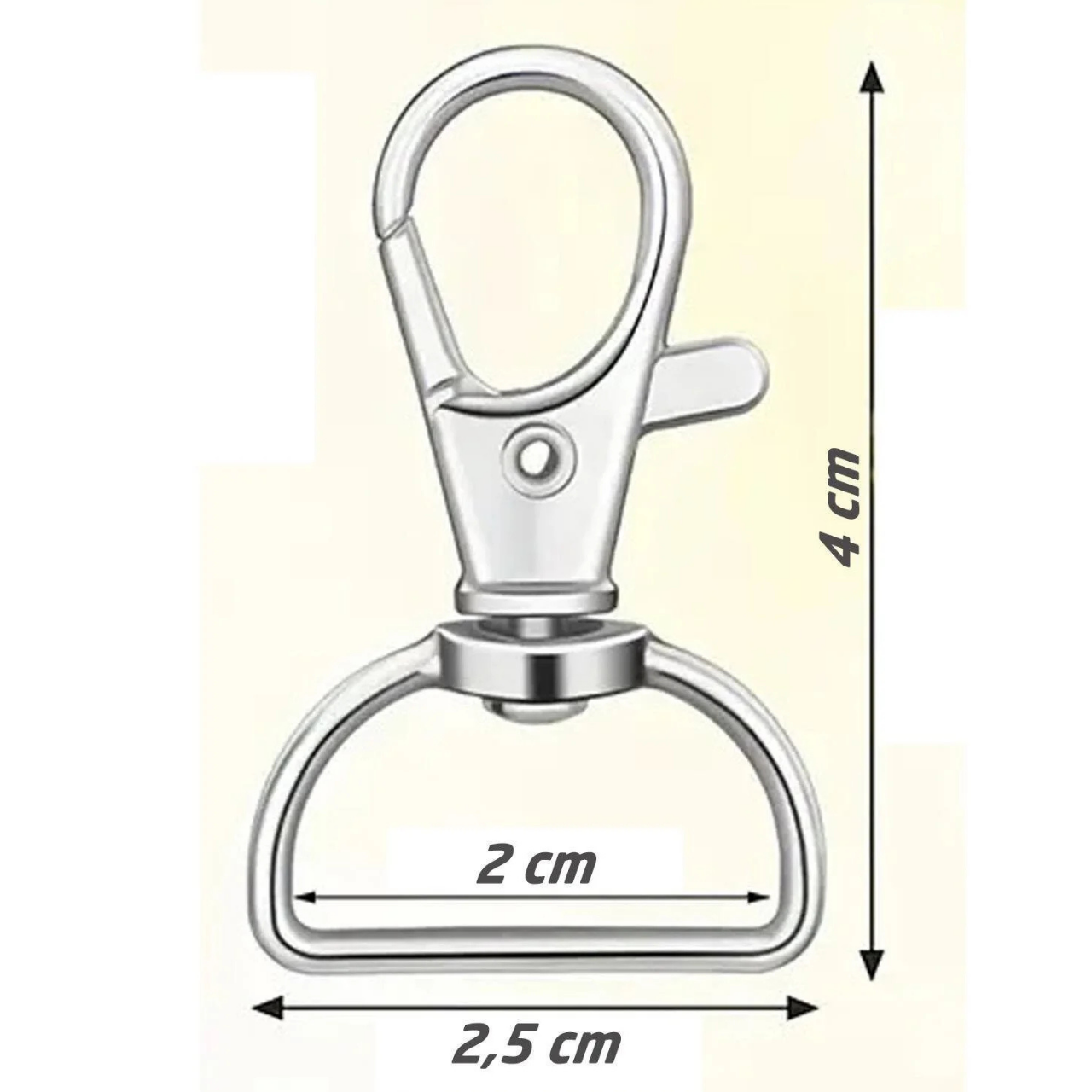 Makrome Anahtarlık Klipsi Gümüş Rengi İnce (İstakoz) Döner Başlık