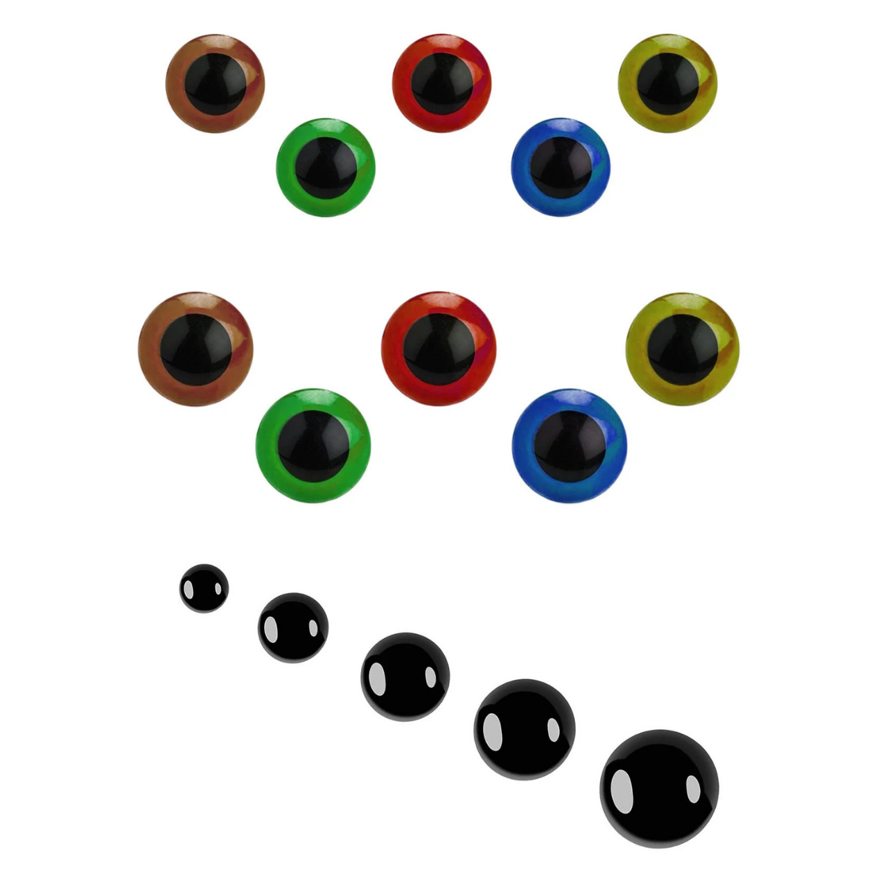 Amigurumi Vidalı Göz Renkli 300 Adet 6 Farklı Renk 5 Farklı Boy (SİMLİ DEĞİLDİR)