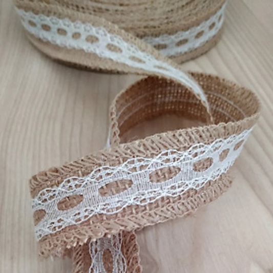 Dantelli Jut Kurdele 10 Metre - 2,5 Cm Genişlik