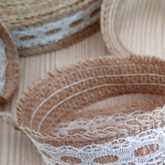Dantelli Jut Kurdele 10 Metre - 2,5 Cm Genişlik