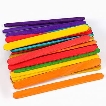 Dondurma Çubuğu Renkli Ince En 1 Cm Boy 11 Cm Ham 50'li