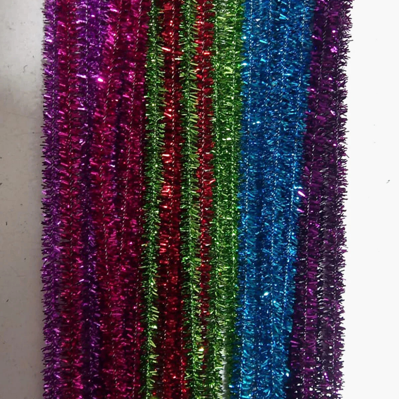 Simli Renkli Şönil Tüylü Tel 6 Farklı Renk