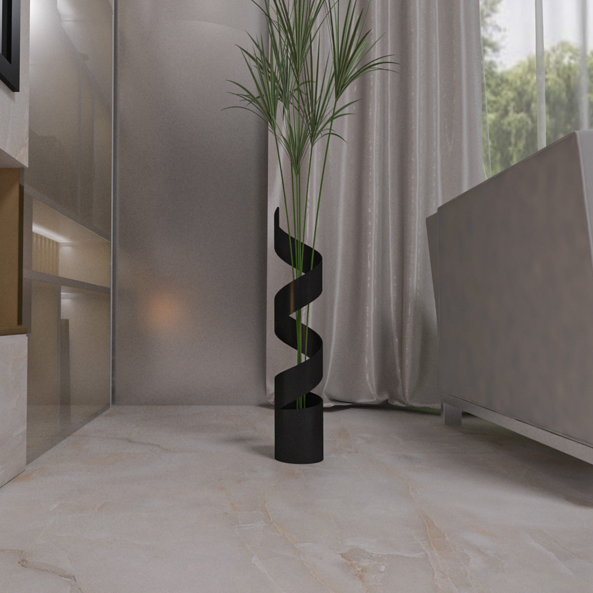 Uzun Büyük Metal Vazo Siyah Renk Yükseklik 60 cm Genişlik 11,4 cm Pampas İçin Vazo Çiçek Vazosu (Kopya) (Kopya) (Kopya)